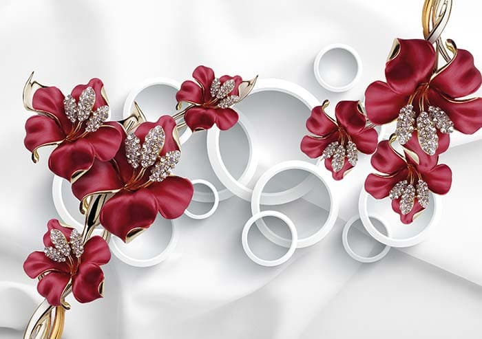 Rings behind FLowers pattern detail
