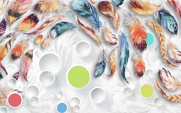 Flowing Feathers Wallpaper Mural pattern detail
