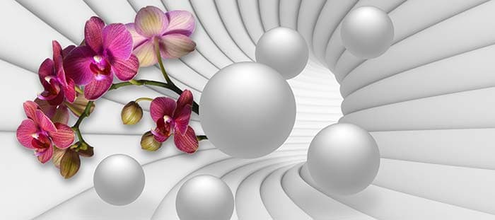 Luxurious Pearls in Tunnels 3D Illusion Wall Wallpaper pattern detail