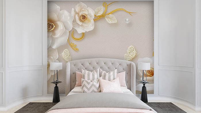 White Floral shown in a room