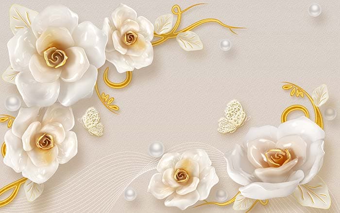 White Floral pattern detail