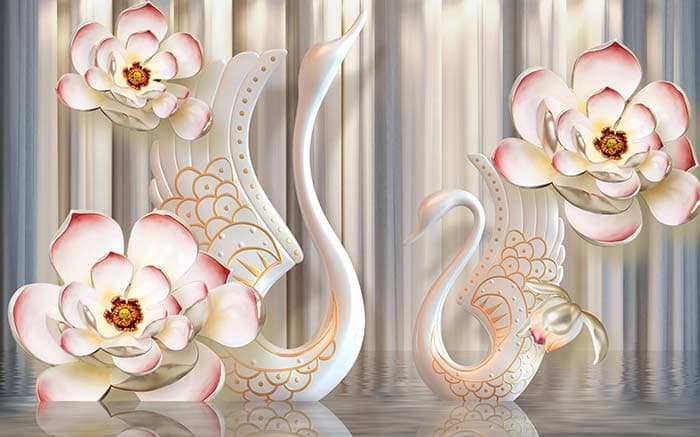 Swans of heaven pattern detail