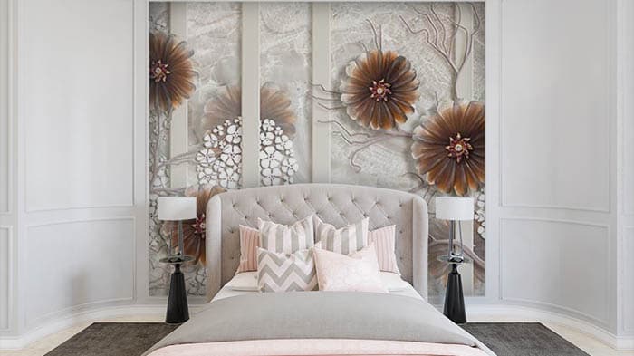 Abstract Floral shown in a room