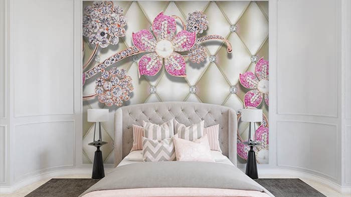 Bejeweled Cushion shown in a room
