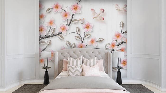Flowers on a Branch shown in a room