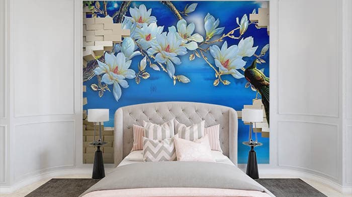 Abstract Floral shown in a room