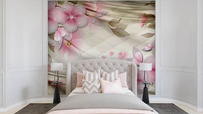 Abstract Floral shown in a room