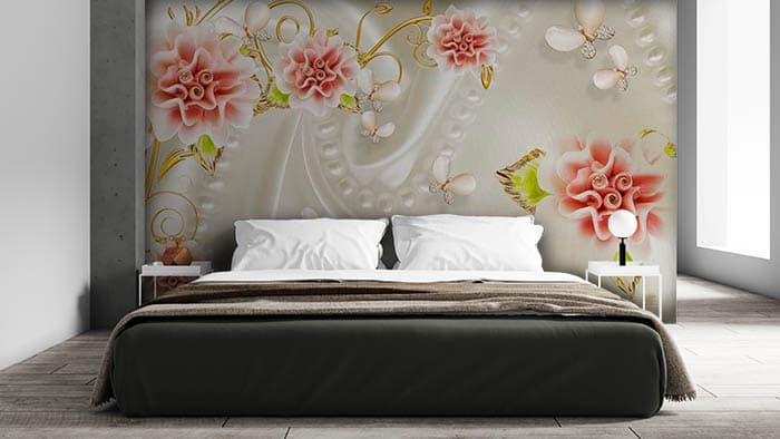 Flowers on Sheets shown in a room