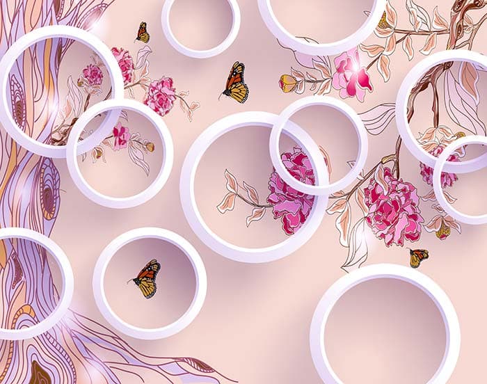 Florets behind rings pattern detail