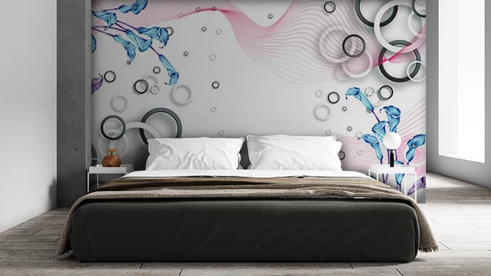 Abstract Floral shown in a room
