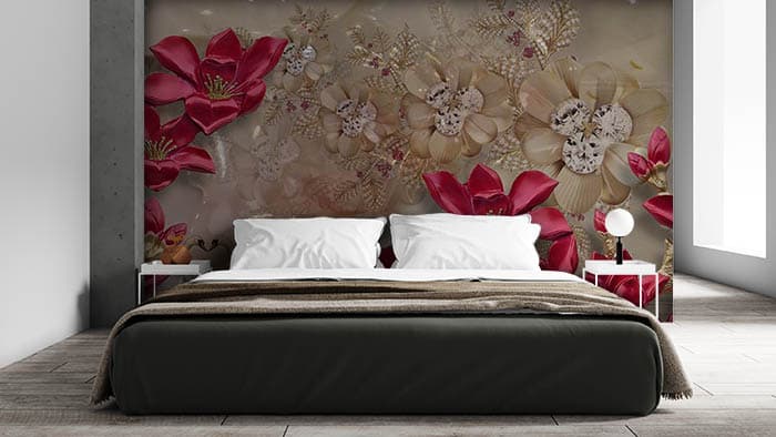Abstract Floral shown in a room
