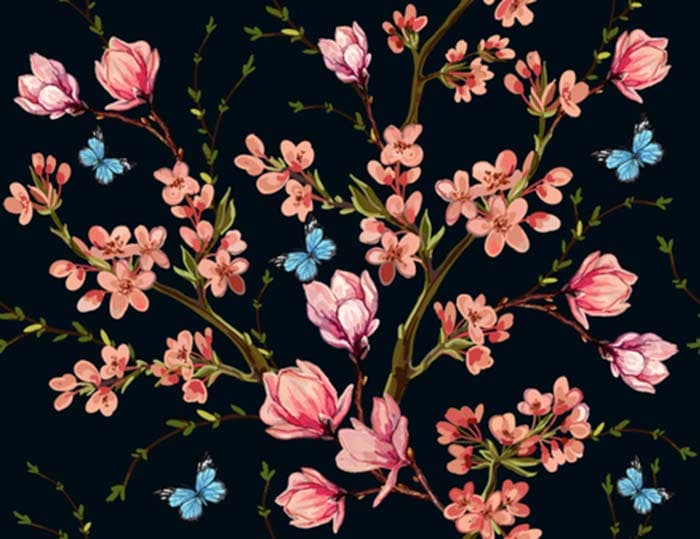 MMidnight Florets pattern detail