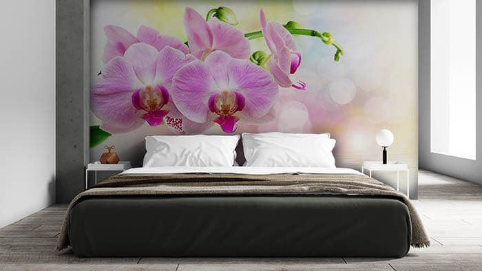 Pink Poise Floral Wallpaper shown in a room