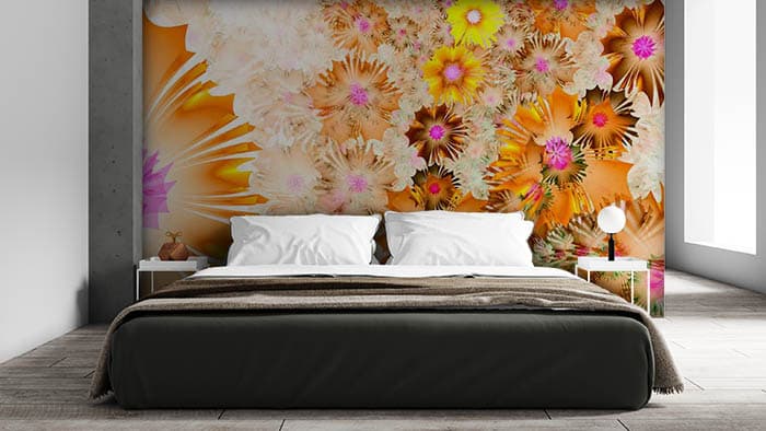 Bunch OF Flowers shown in a room