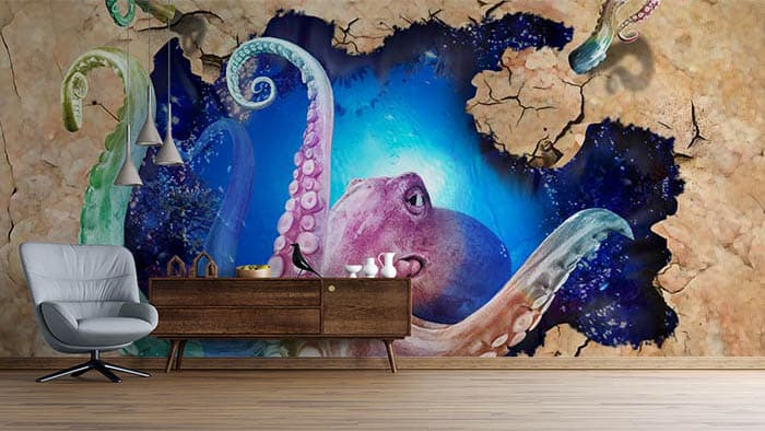 Octopus by The Deep shown in a room