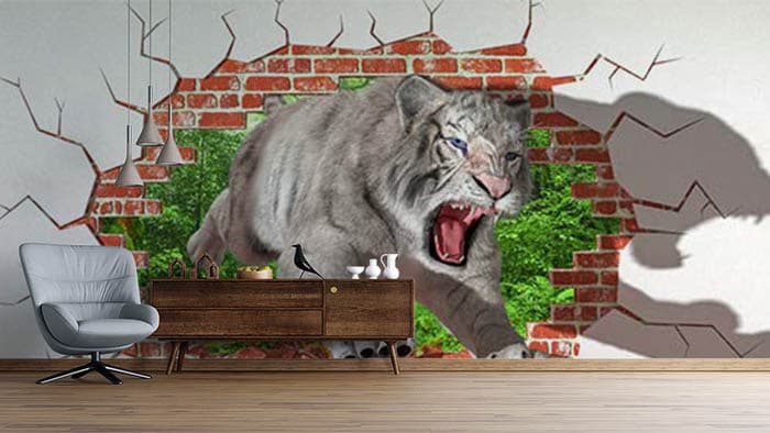 Cheetah by the Wall shown in a room