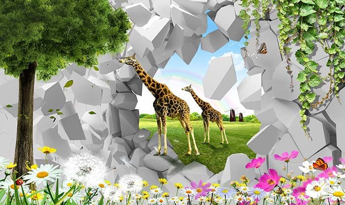 Giraffe in The Room pattern detail