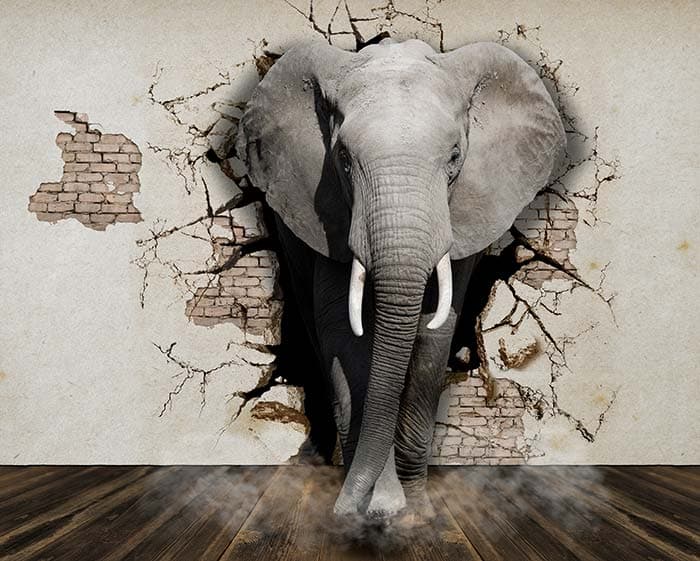 Artistic Elephant Room Decor Design wallpaper pattern detail