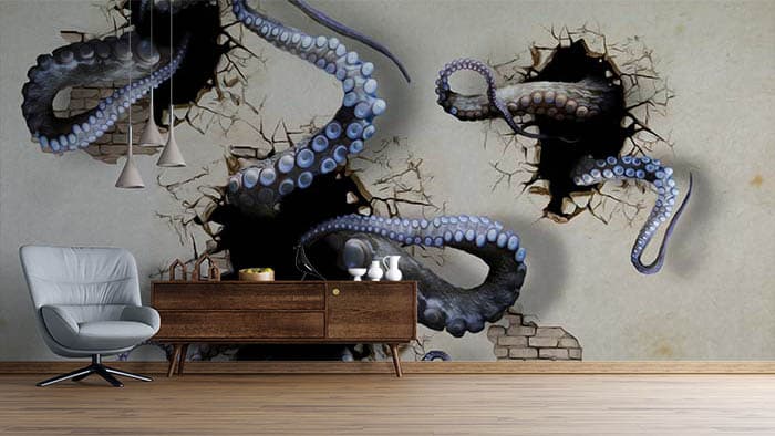 Tentacles shown in a room
