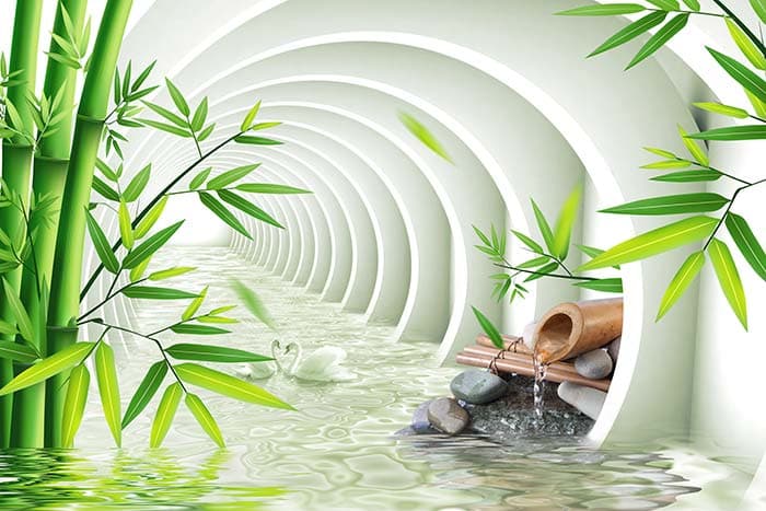 Elegant Boho Arch Tunnel Wall Mural Wallpaper pattern detail