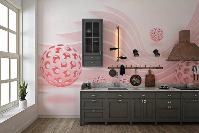 Waving Beads shown in a room