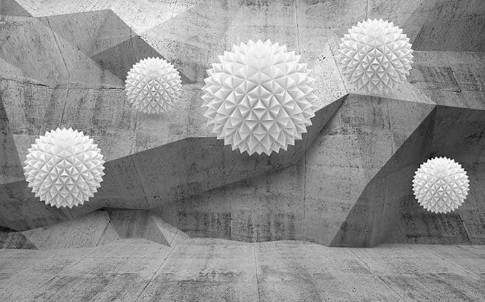 Luxury Monochrome Sphere Pattern Wall Design pattern detail