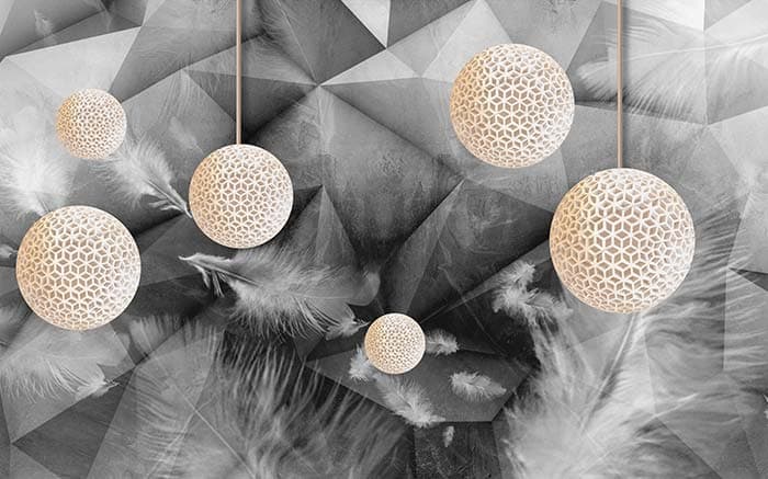 Elegant Monochrome Beads Texture Wallpaper Design pattern detail