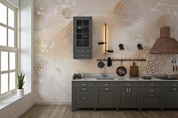 Permeated Balls shown in a room