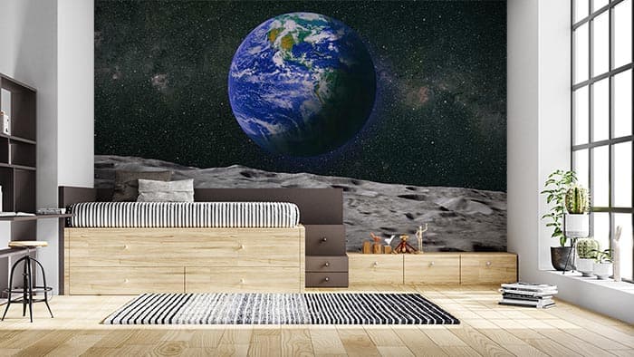 Peeking Earth shown in a room