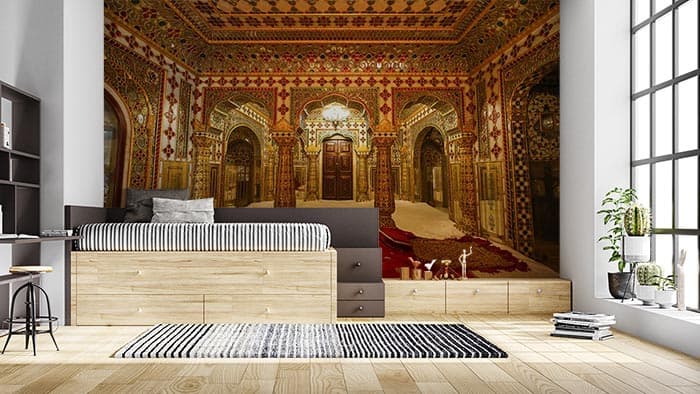 Palatial room shown in a room