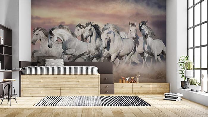 Grand Moon Celestial Wall Mural Wallpaper shown in a room