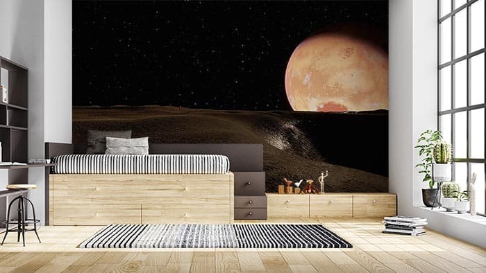 Red Moon Wallpaper for Wall shown in a room
