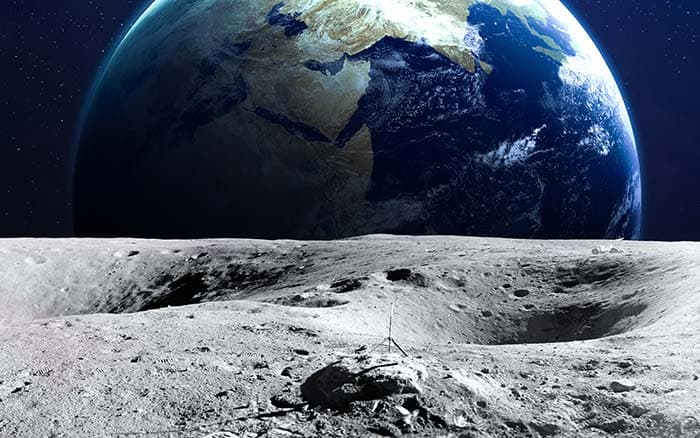 Earth View From Moon Surface Wallpaper pattern detail