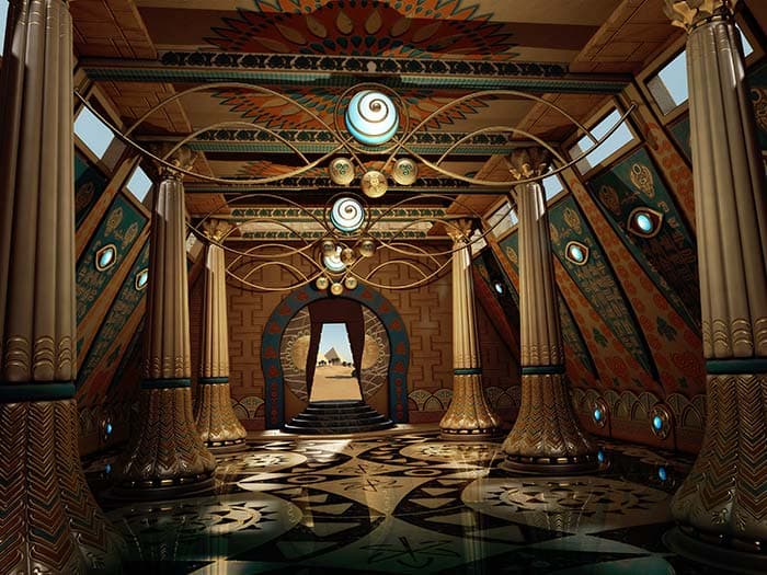 Artistic Egyptian Heritage Inspired Wall Wallpaper pattern detail