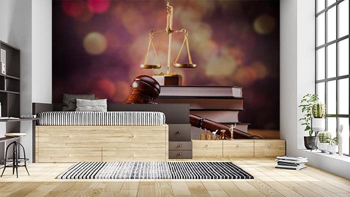 Brown Gavel shown in a room