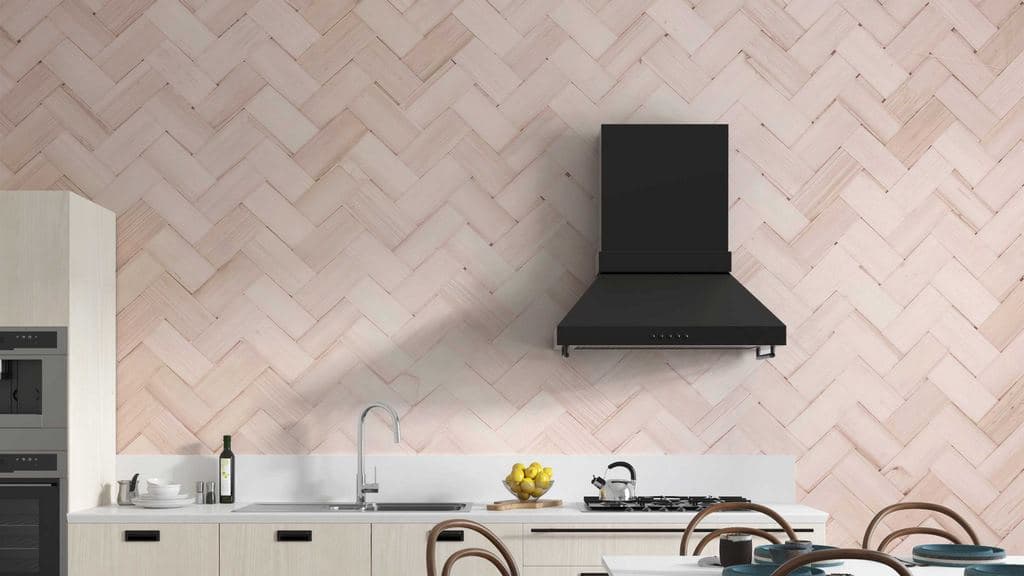 Light Pink Crafted Design Wallpaper shown in a room