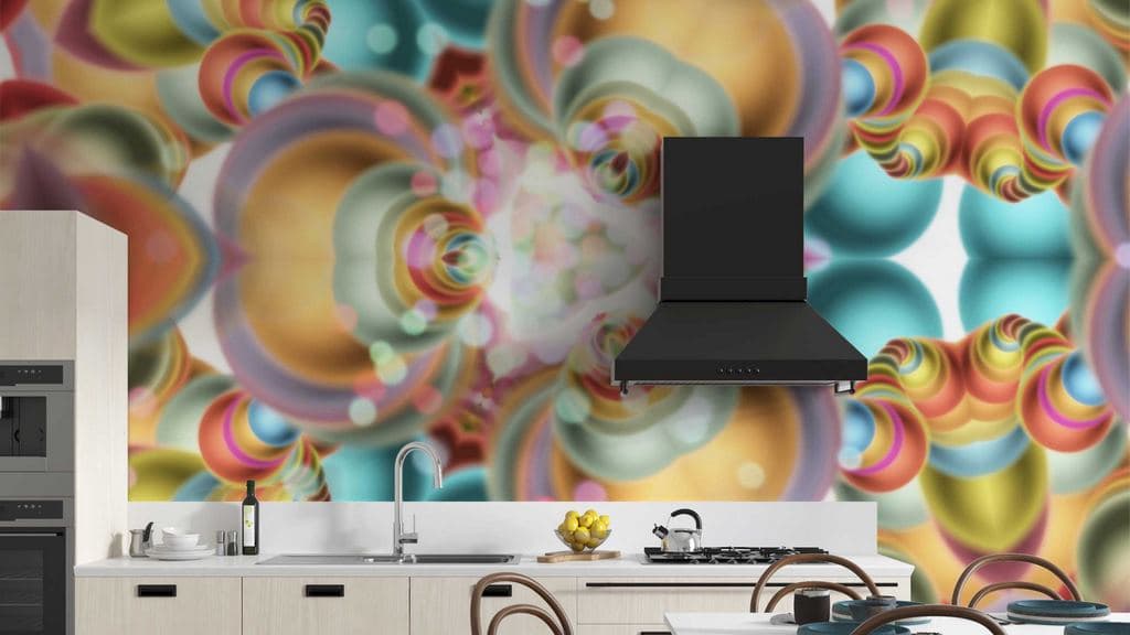 Colorful Abstract Pattern shown in a room