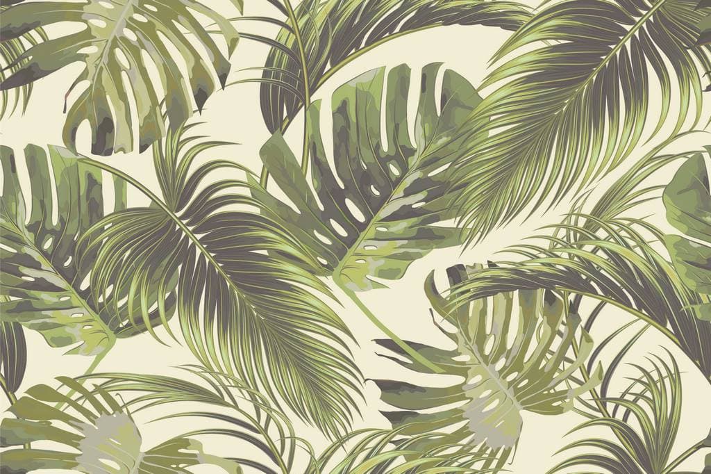 Leaf Pattern Bedroom Wallpaper pattern detail