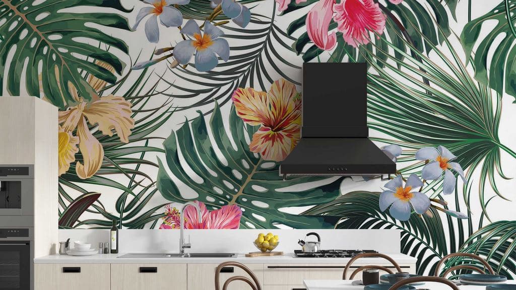 Leaf in Forest Deep Patten shown in a room