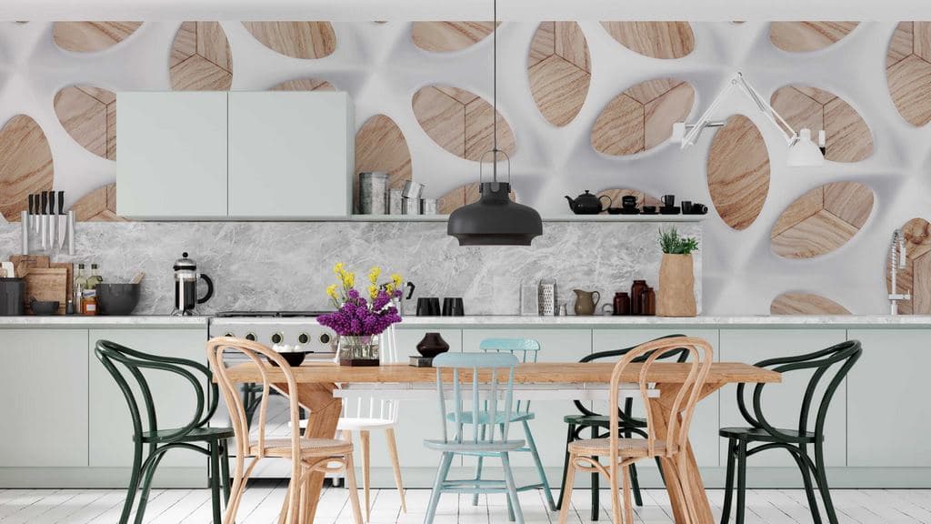 Nested Pattern Natural shown in a room
