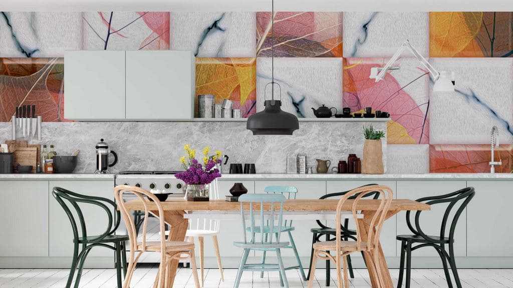White Pattern Marbel shown in a room