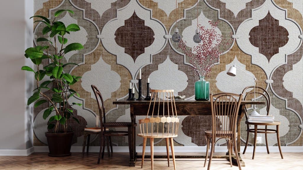 Wood Pattern Art shown in a room