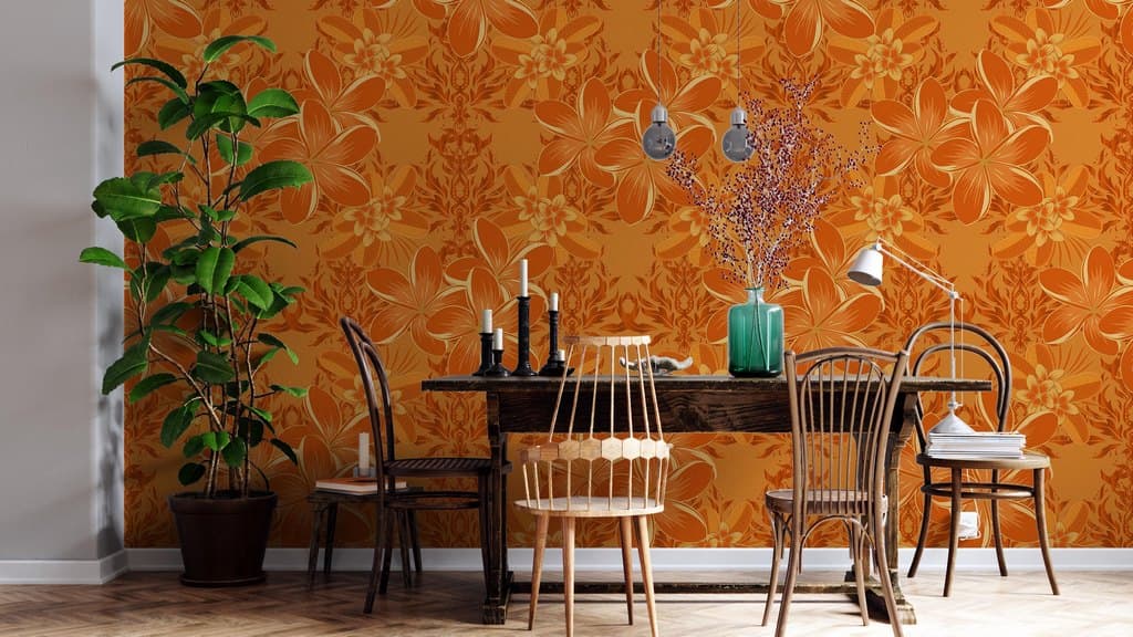 Orange Pattern shown in a room