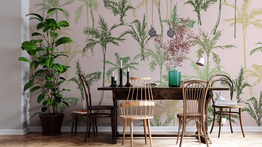 Tree Textures shown in a room