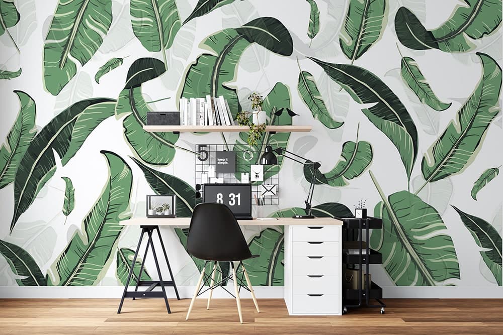 Tropical Leaves shown in a room