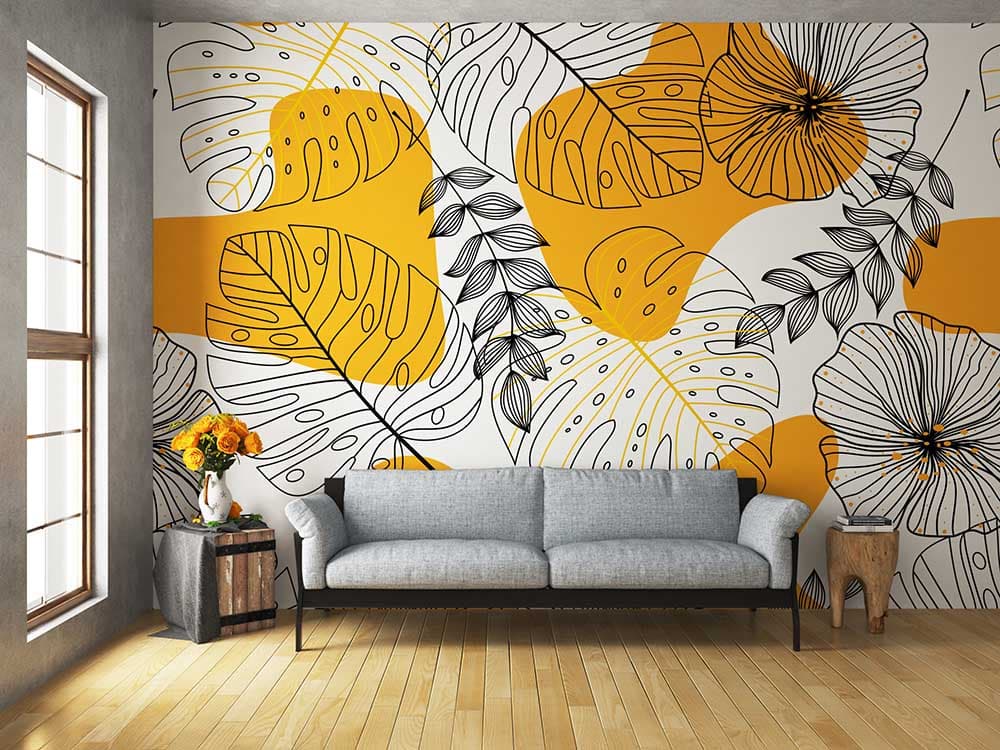 Abstract On the Wall shown in a room