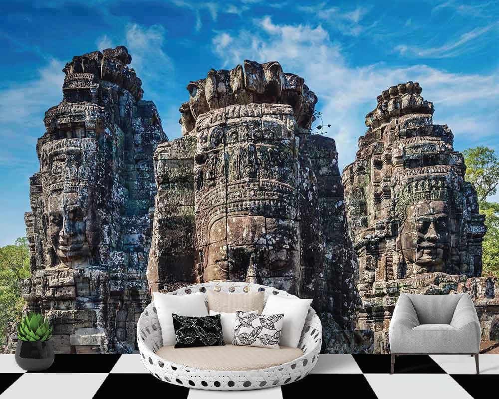 Stone Wall Sculpted shown in a room