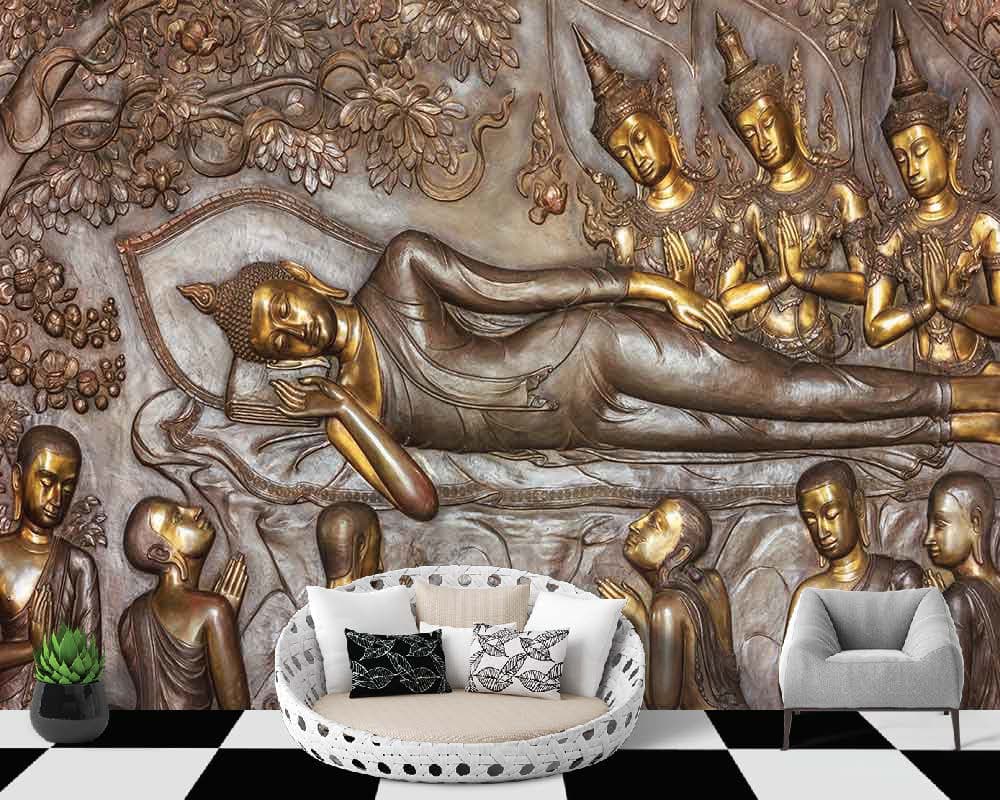 Sleeping Buddha shown in a room