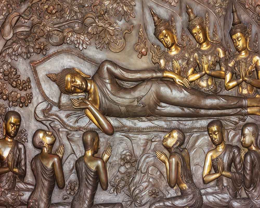 Sleeping Buddha pattern detail