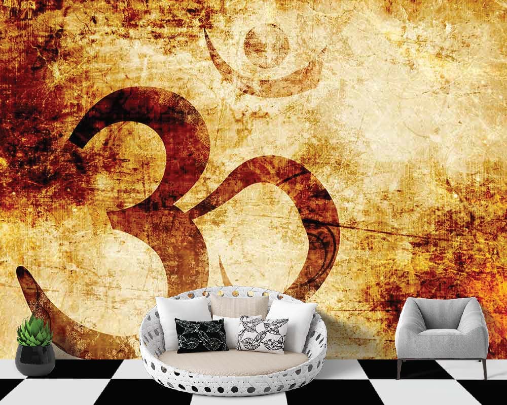 OM Wallpaper for Home shown in a room